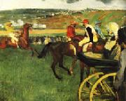 Edgar Degas The Race Track Amateur Jockeys near a Carriage oil painting on canvas
